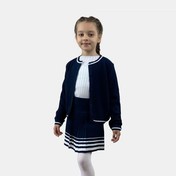 Кофта для девочки ART KNIT Герда синяя р.128-134 синий 