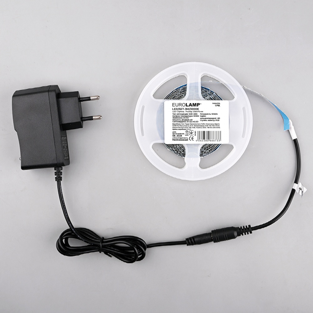 Лента светодиодная Eurolamp 18 Вт IP20 теплый LED/SET-3M/3000K