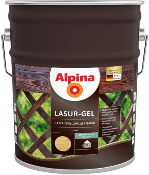 Лазур Alpina Lasur-Gel сосна шовковистий мат 10 л
