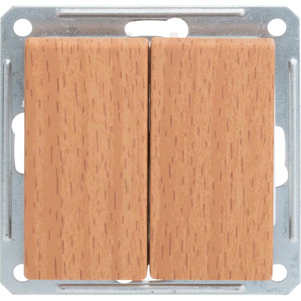 Вимикач подвійний W-59 VS516-252-8-86 бук