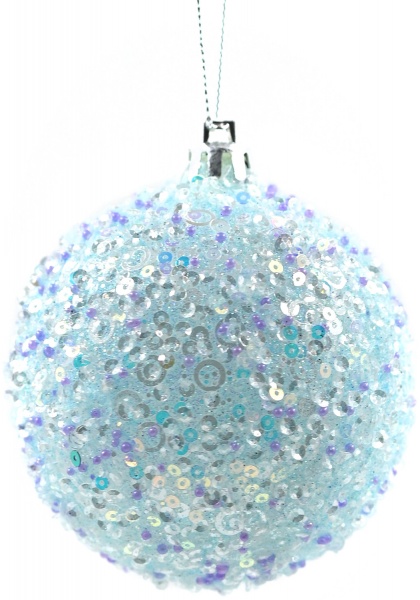 Шар новогодний Фейерверк 60 мм голубой 8562