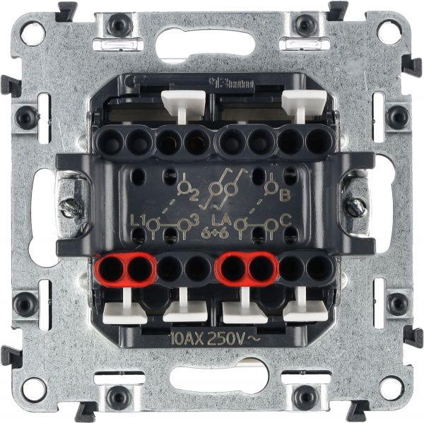 Выключатель проходной двухклавишный Legrand Life без подсветки 10 А 250В кремовый 752508