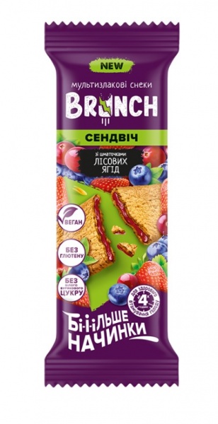 Хлебцы АВК Brunch сендвич с кусочками лесных ягод 56 г