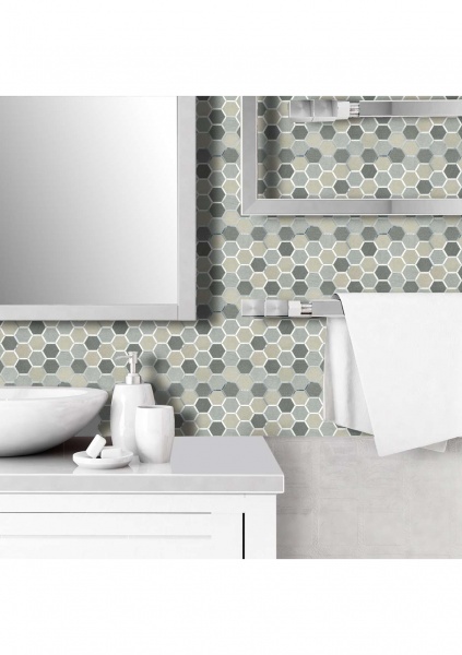 Декоративная панель EMERGO самоклеющая Шестиугольник Серый Home Inspire 