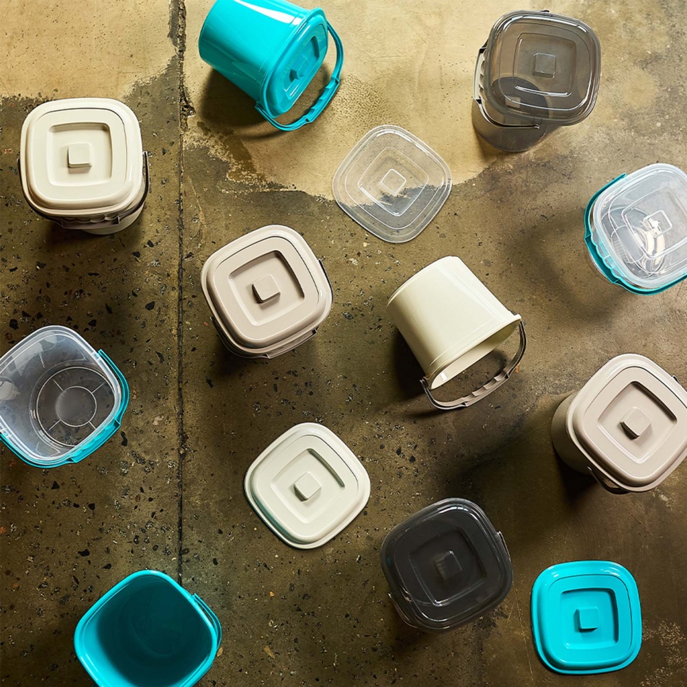 Ведро обычное Алеана Smart 255х240х210 мм 6 л прозрачный/бирюзовый