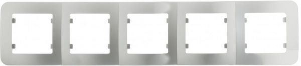 Рамка п'ятимісна Lillium Natural Makel горизонтальна сріблястий