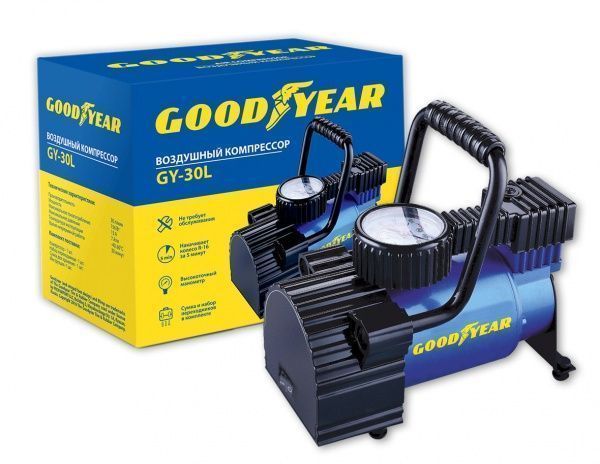 Компресcор автомобильный Goodyear GY000101 30 л/м со съемной ручкой
