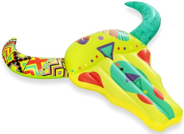 Матрац надувний Bestway Череп бика 239х257 см різнокольоровий