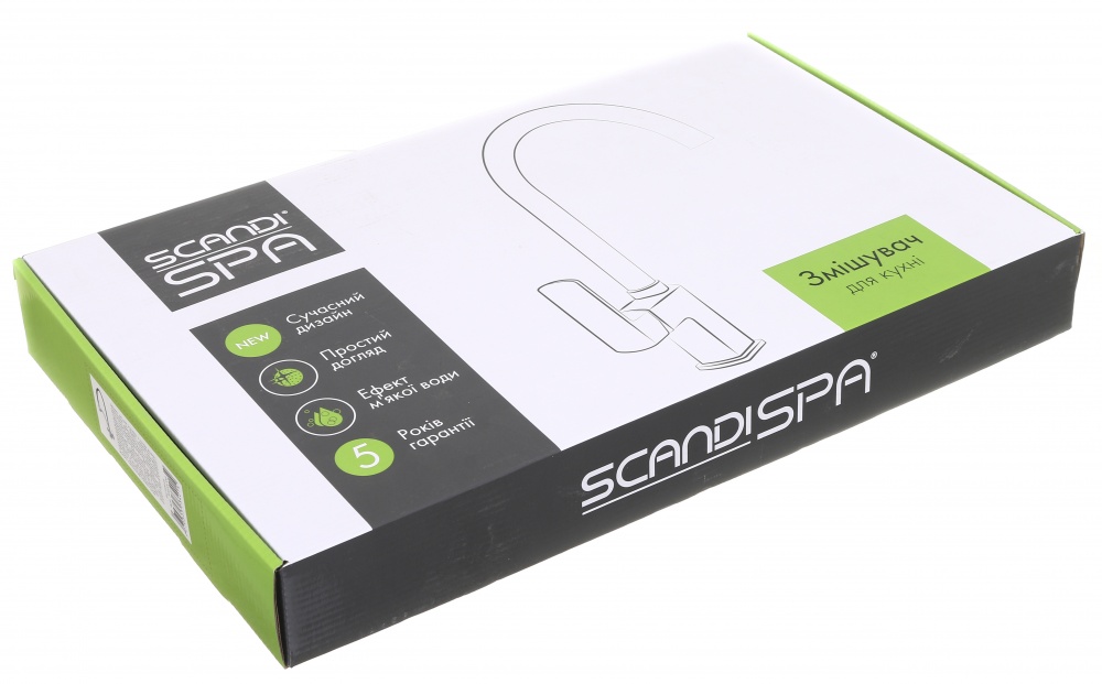 Змішувач для кухні ScandiSPA з гнучким виливом і підключенням до фільтру нержавіюча сталь