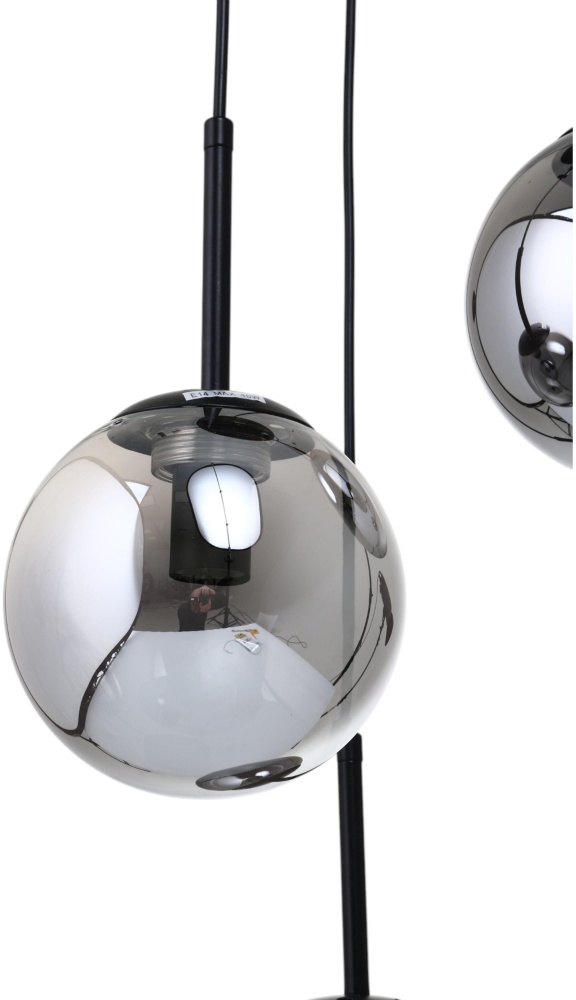 Підвіс Sensio Lil 1x40 Вт E14 чорний/димчастий LS-74658/3PB-E1440W