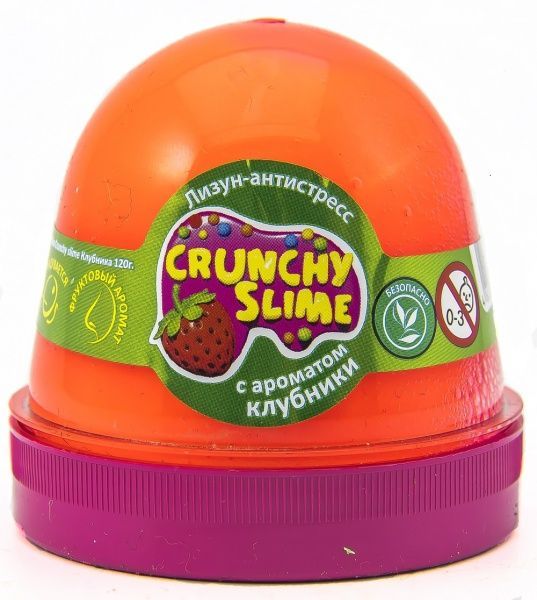 Слайм OKTO хрустящий Crunchy slime Клубника 120 г 80087