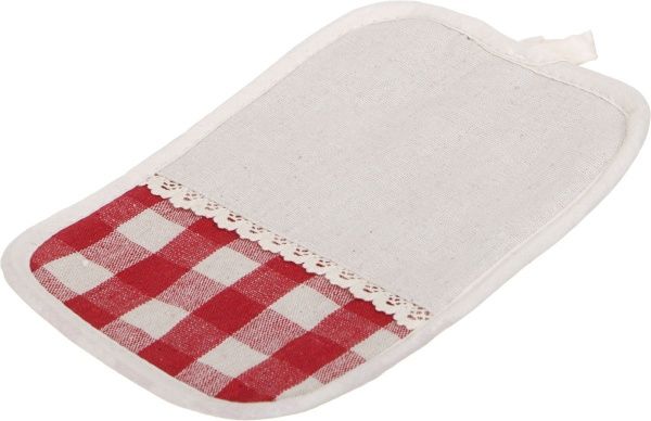 Набір кухонний Red check рукавичка та прихватка червоний 