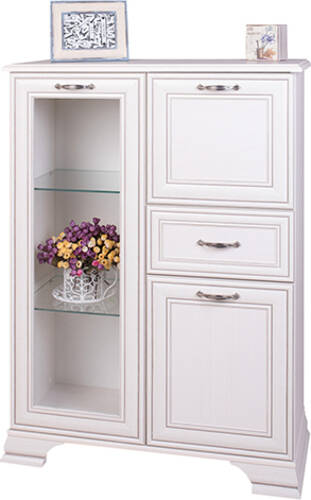 Комод підлоговий Mebelbos з баром Tiffany 1d1w1s1b вудлайн кремовий/вудлайн кремовий 