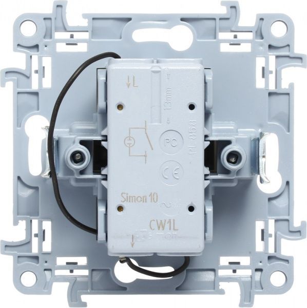 Вимикач одноклавішний Simon 10 з підсвіткою 10 А 250В кремовий CW1L.01/41