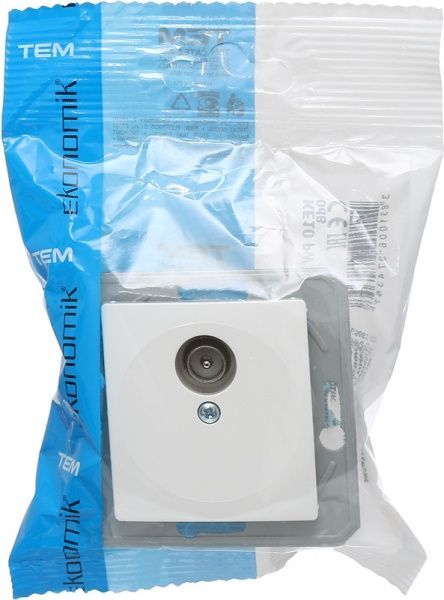 Розетка TV TEM Ekonomik TVR 0dB білий KE10PWXO-U