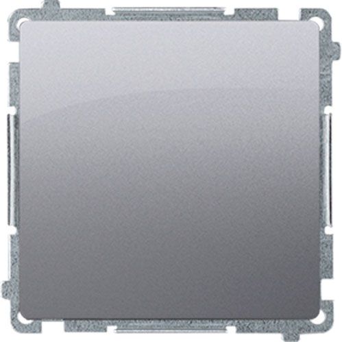 Вимикач одноклавішний Simon Basic без підсвітки 10 А 250В сталь BMW1.01/21