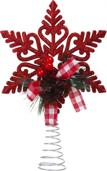 Верхушка для елки 22х13х3 см LD21006R глянцевая красный 