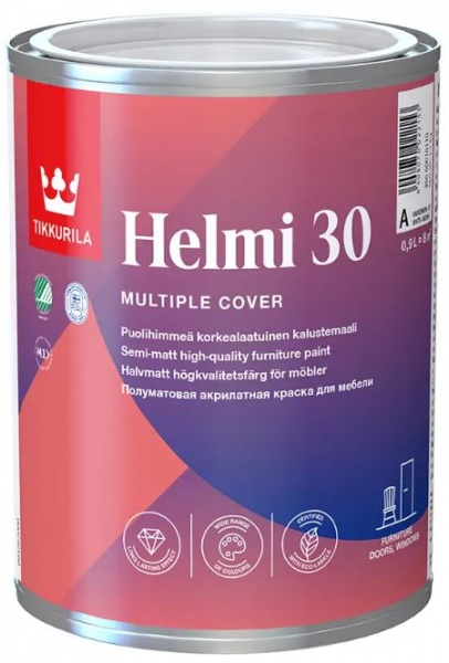 Фарба акрилатна TIKKURILA Helmi 30 базіс С напівмат база під тонування 0,9л 