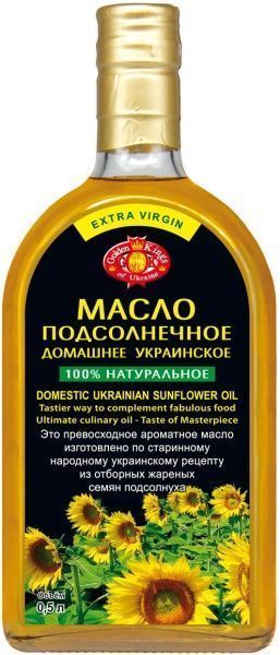 Масло Golden Kings of Ukraine Подсолнечное домашнее украинское 500 мл 
