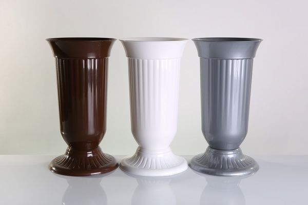 Ваза для квітів велика 38x20 см сіра NOLEKS