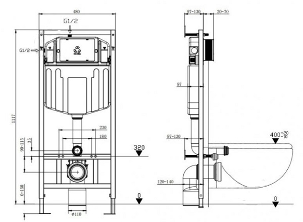 Інсталяція для унітаза Mixxen MXKN0737