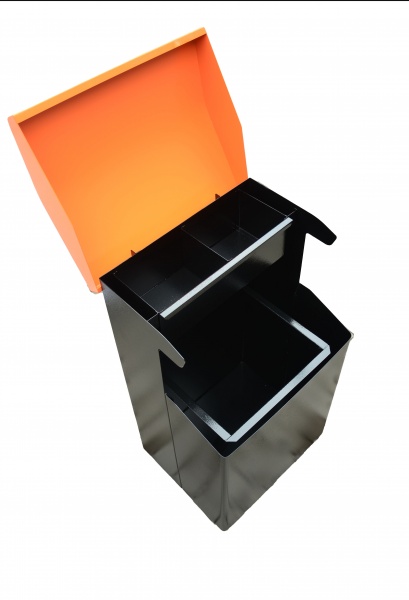 Урна ЮГСТАЛЬ ОКО 159 л чорний із жовтим