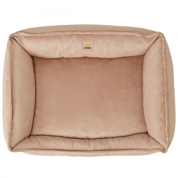 Лежак PETBED Velor Комфорт XL 110x70x27 см бежевый