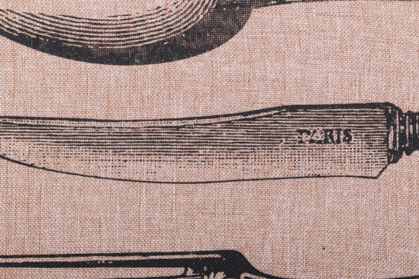 Коврик для сервировки Столовые приборы 45x30 см бежевый/черный Flamberg