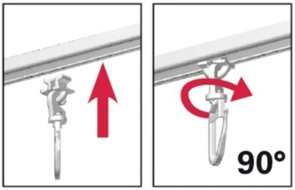 Гачки Gardinia поворотні 31551 для стельової шини набірний білий 20 шт. 