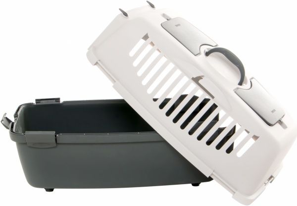 Переноска Stefanplast Gulliver 3 61х40х38 см, серый/черный серый, металл. двери