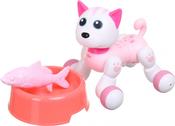 Інтерактивний робот Shantou Котик 22.5х17х18.5 см біло-рожевий 1086A