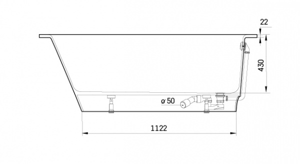 Ванна из искусственного камня PAA Vario M 160x75 см