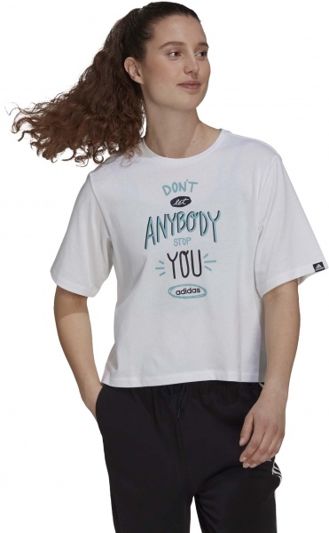 Футболка Adidas W DNT STP G T GS4156 р.M бело-зеленый