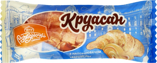 Круасан Хлібодар з наповнювачем Карамель (4820062053112) 85 г 