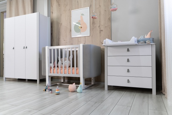 Ліжечко дитяче Veres Монако Велюр біло-сірий 05.3.1.212.17