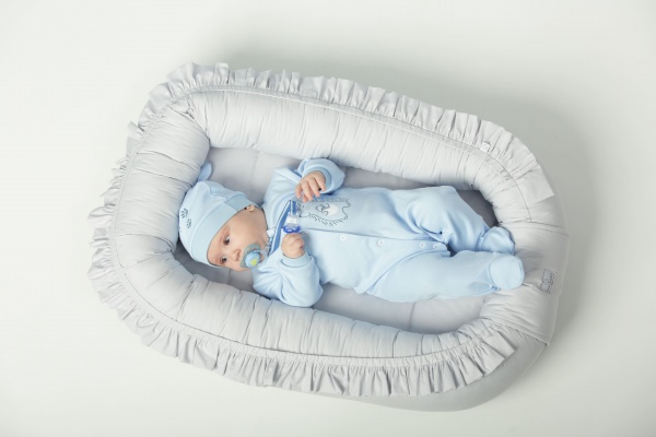 Кокон для новонароджених Baby Veres гніздечко Macaroon Earl grey 