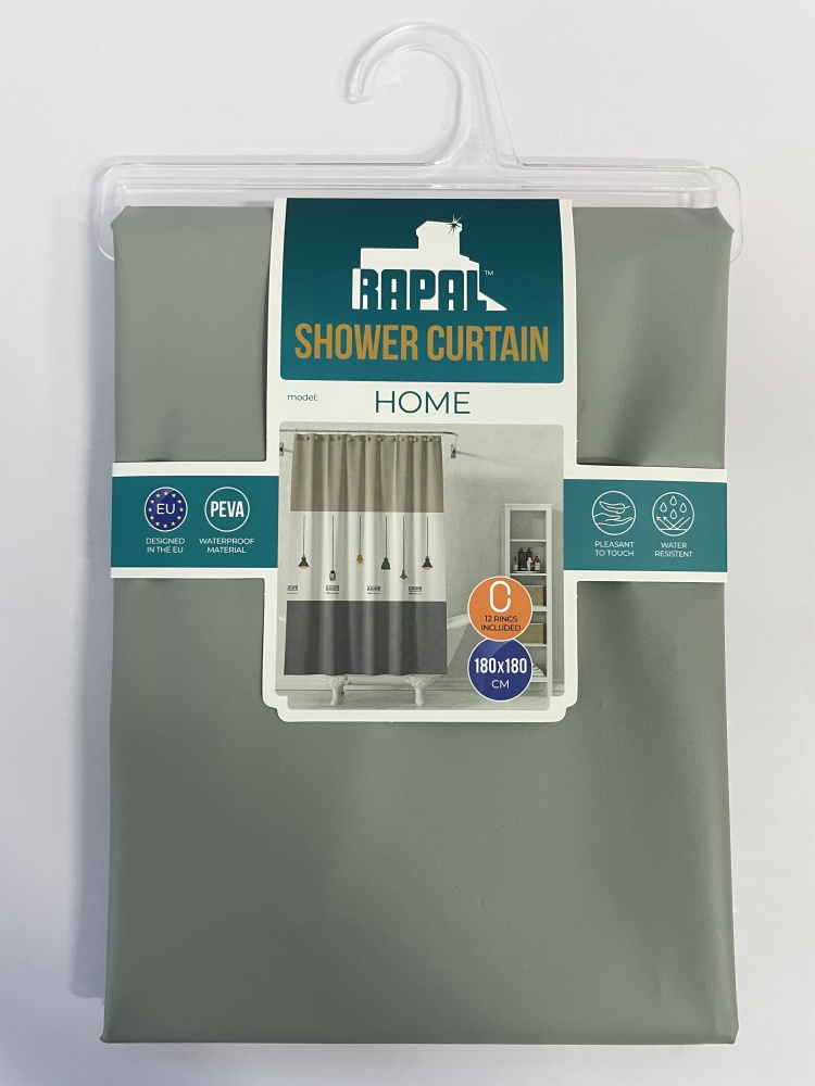 Шторка для ванны Rapal Home 180х180 см