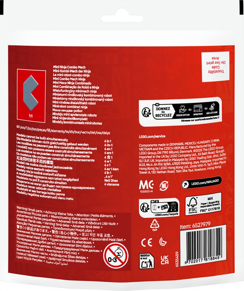 Конструктор LEGO NINJAGO Мини-ниндзя комбо робот 30699