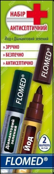 Антисептический набор Flomed йод + зеленка 6 мл