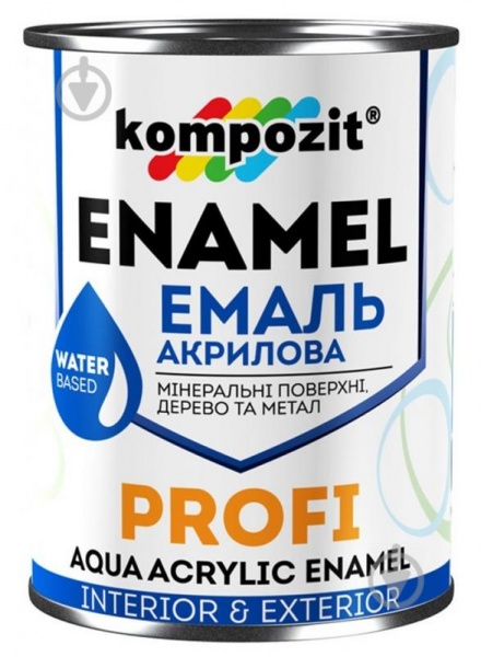 Эмаль Kompozit акриловая Profi графит глянец 0,8л