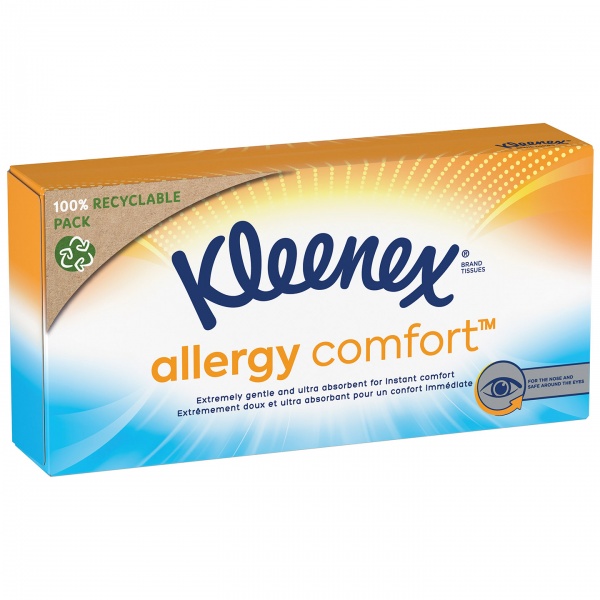 Салфетки бумажные в коробке Kleenex Элерджи Комфорт 56 шт.