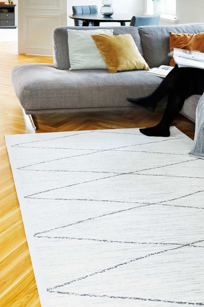 Килим Narma KAURI white 200x300 см двосторонній 