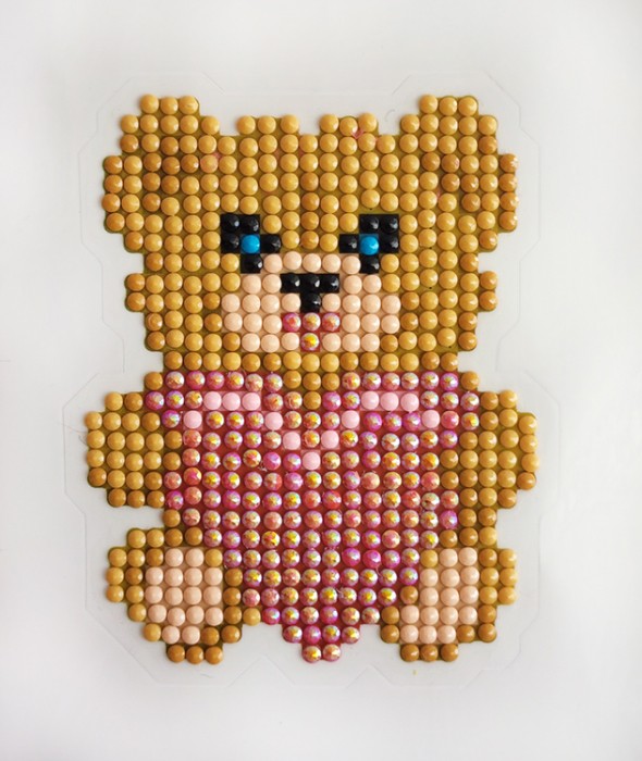 Набор со стразами (наклейка) Мишка с сердцем 9x9 см GoToArt