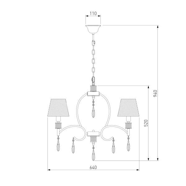 Люстра підвісна Strotskis Capri 5x40 Вт E14 сріблястий 60092/5 