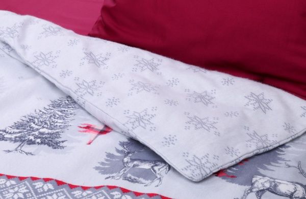 Підковдра Новорічна казка 160x220 см сірий із червоним Білтекc 