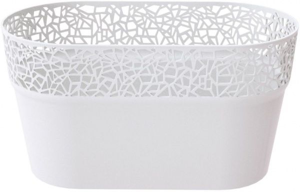 Кашпо пластикове Prosperplast Tree овальний 6л білий (78998-449) 