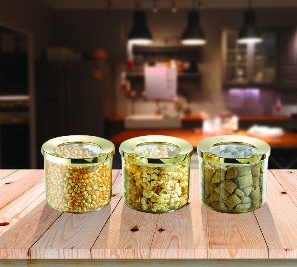 Набір банок з кришками Kontensan Gold VP-316 3 шт. Vip Ahmet