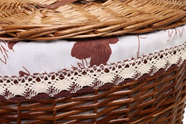 Кошик плетений з текстилем Tony Bridge Basket 44x30x48 см HQE18-4CD-2 