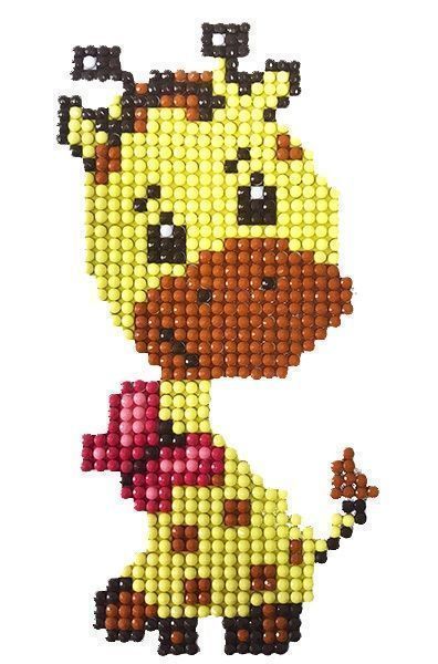 Набір для творчості зі стразами (наліпка) Жирафчик 11x15 см Діамантові ручки 