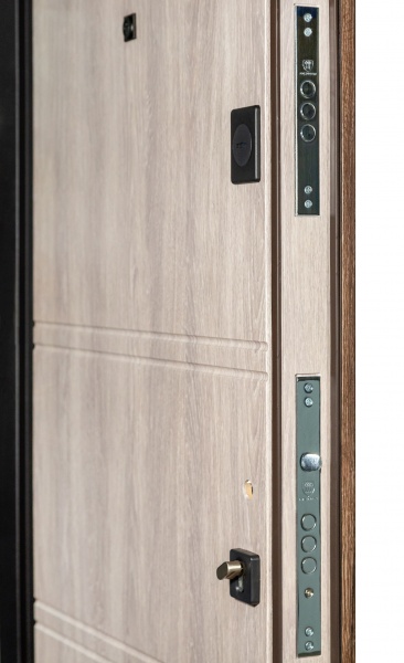 Двері вхідні Revolut Doors В-617 модель 234-237 дуб тютюн / дуб немо срібний 2050x950 мм ліві